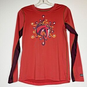 KERRITS‎ Girls Equestrian Pullover Top Youth XL Orange Red Brown Horse Graphic